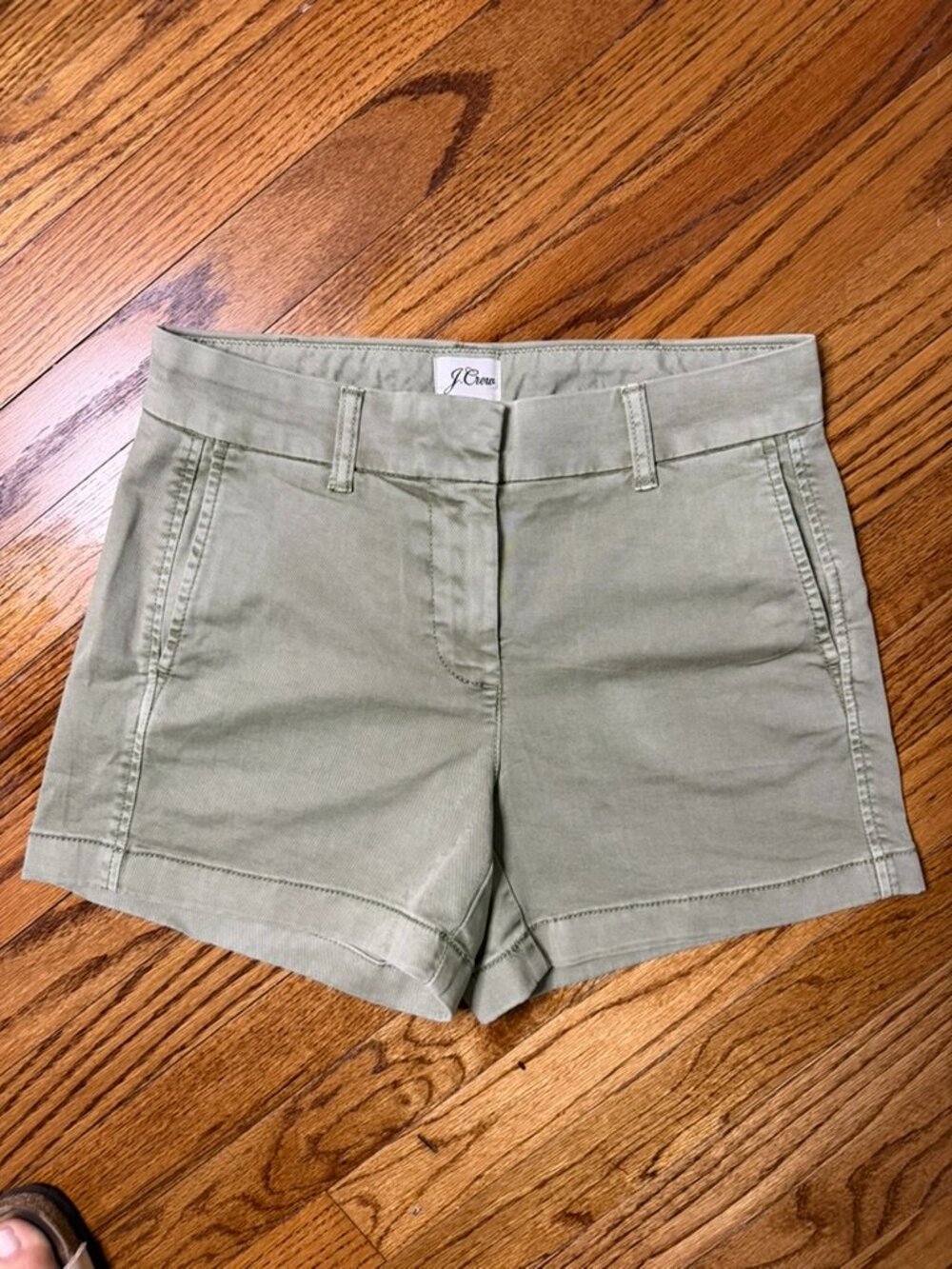NWOT Women's J. Crew Chino Shorts, light green, size: 0